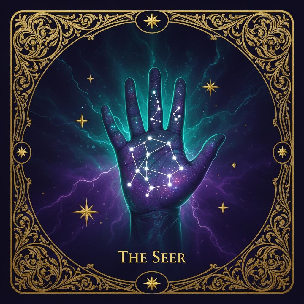 Sample mystical oracle card from Palm Cipher